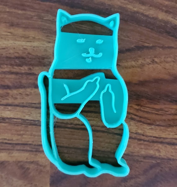 Bad Cat Cookie Cutter/ Fondant Mold|stencil|funny|adult|mature