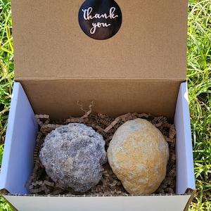 Set of Two Break Your Own Geodes Box Set Geodes Trancas Geode Crystal Quartz Geodes Gift Box Geodes Rocks Lapidary Gift Box Gift Set