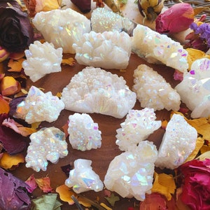 Angel Aura Quartz Cluster Crystal Angel Aura Cluster Mystical Fairy Crystals Fairy Garden Turarium Stones Rocks