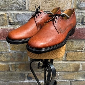 Vintage 1960&#39;s &quot;Marlowe&quot; Quality full leather tan plain oxford shoes, Size UK 8