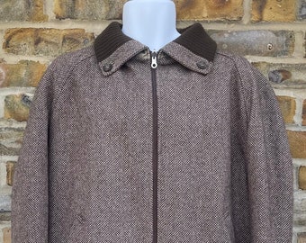 Vintage 1980&#39;s &quot;BHS&quot; Wool blend brown/beige reversible retro bomber jacket, Size UK 43-44