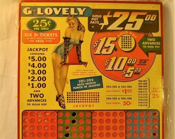1940s Risque Pin UP Lg Punch Board Gambling Trade Simulator Lovely Cutie ManCave