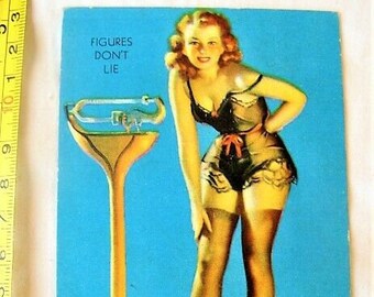1940s Mutoscope Pin-Up Risque Arcade Card Figures Don't Lie Nightie Scale Legs