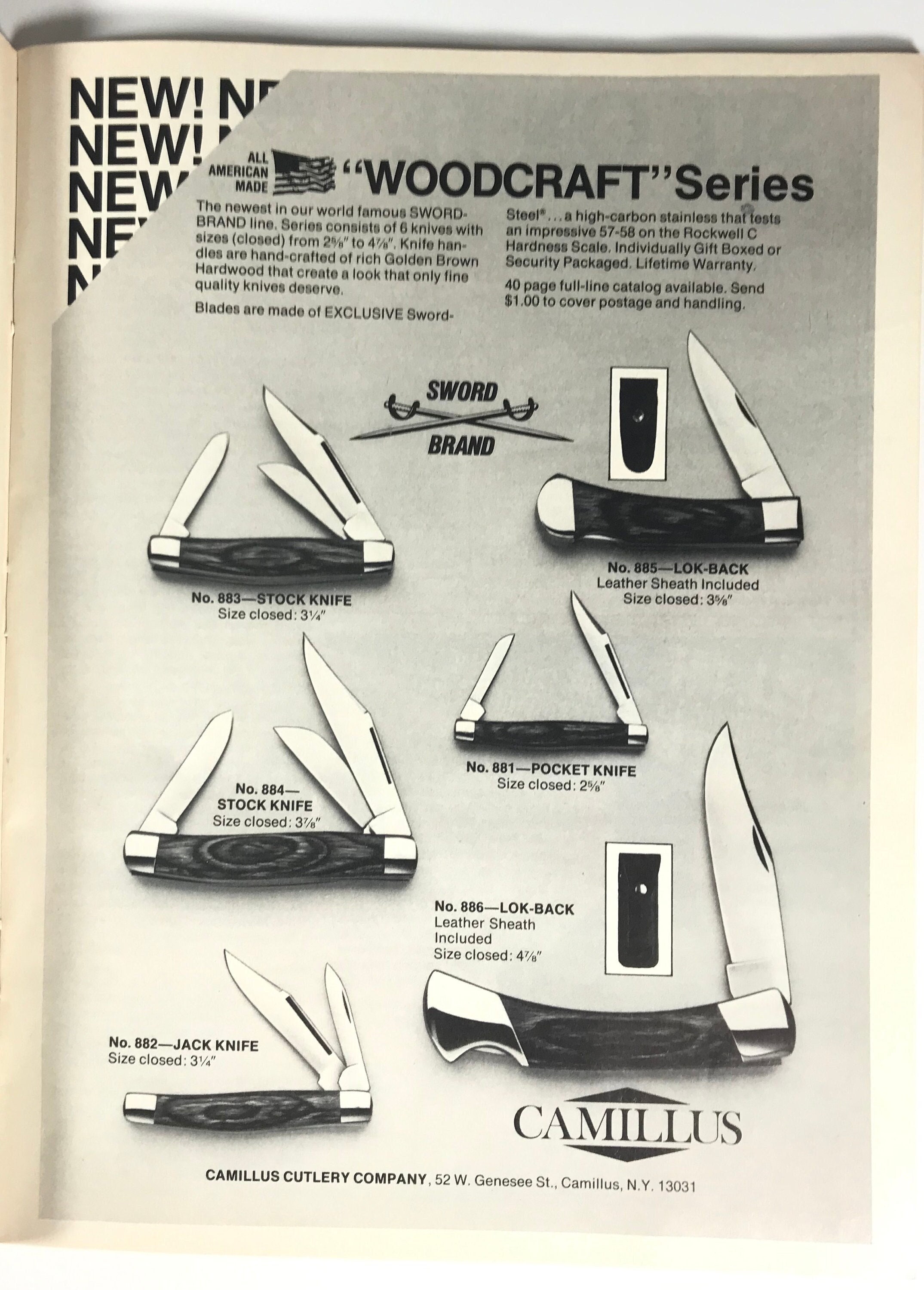 Vtg 1984 Camillus Knives Photo Print Ad Woodcraft Series - Etsy Finland