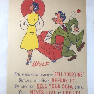 Vinegar Valentine Wolf Penny Dreadful Vintage Pulp Insult Comic Humor Poem