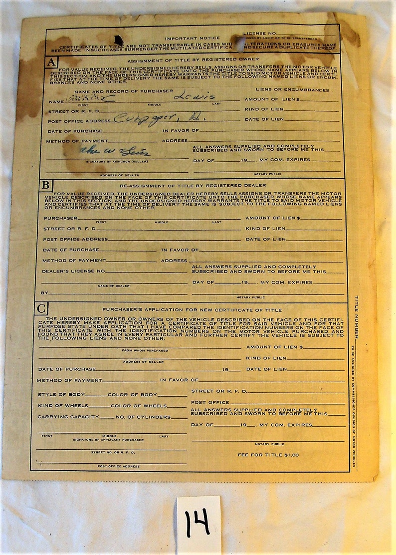 Vintage DMV State Virginia 1941 Dodge 4D Sedan Historical Car - Etsy