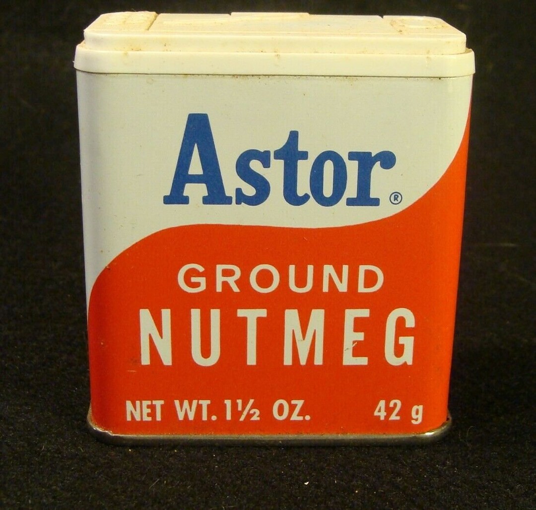 Vintage Astor Ground Nutmeg Spice Tin 1 1/2 Oz Red White Etsy