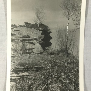 AE Luckenbill RPPC Old Witch Face Rock Stands Watch Near Tomah Wisconsin PC
