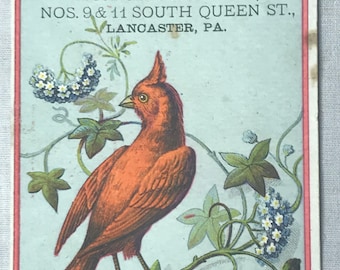 Victorian Trade Card 1883 Marshall & Rengier Hardware Lancaster PA Cardinal