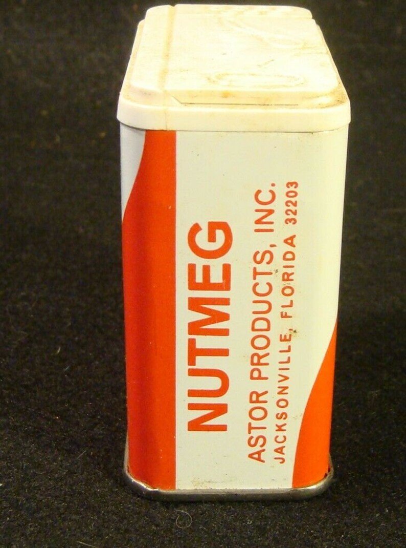 Vintage Astor Ground Nutmeg Spice Tin 1 1/2 Oz Red White Etsy