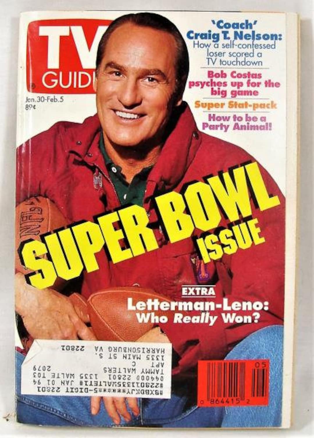 Vintage TV Guide Magazine Jan 1993 Coach Craig Nelson Super Etsy