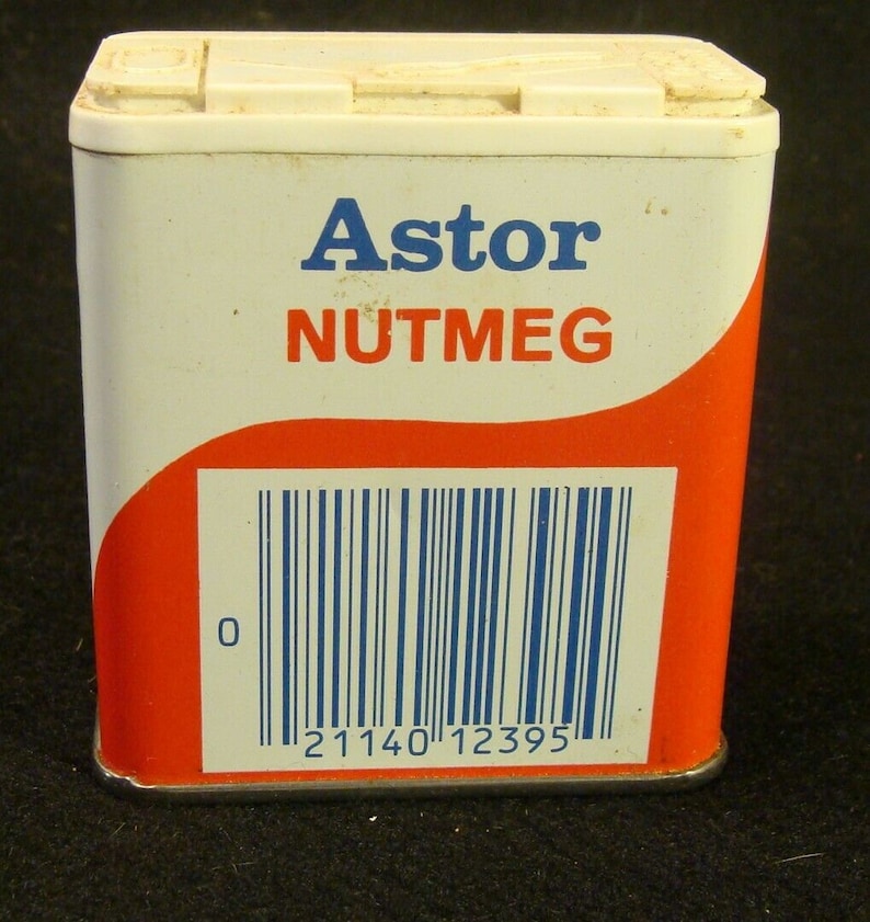 Vintage Astor Ground Nutmeg Spice Tin 1 1/2 Oz Red White Etsy