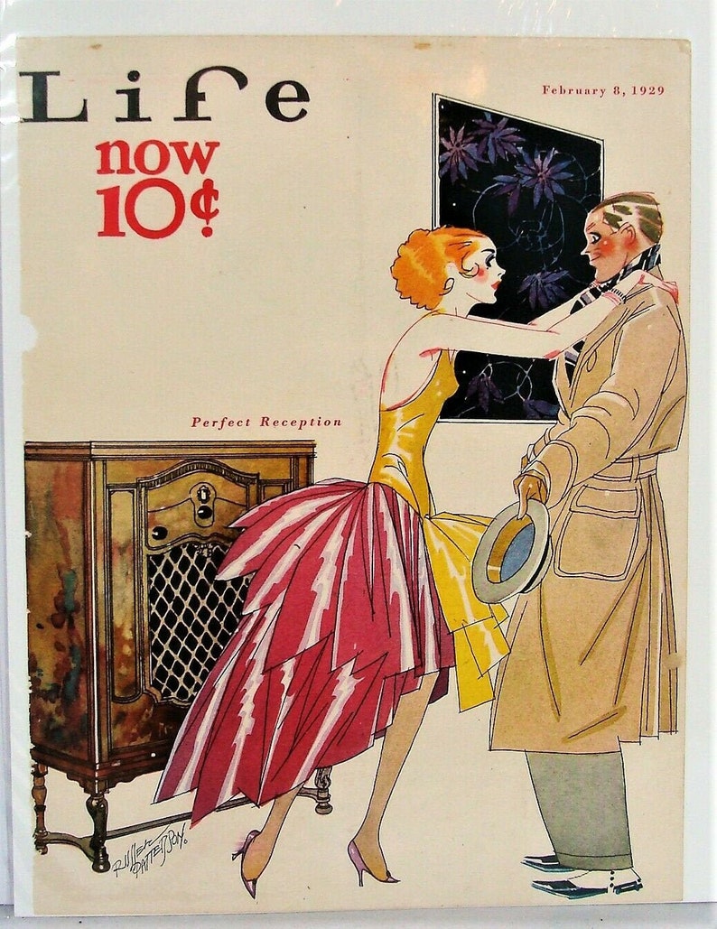 Vtg Feb 1929 Life Magazine Cover Woman Greeting Man W/ Etsy
