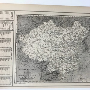 Antique 1921 Asia Map Double Sided China - Korea / East India Islands Reynold