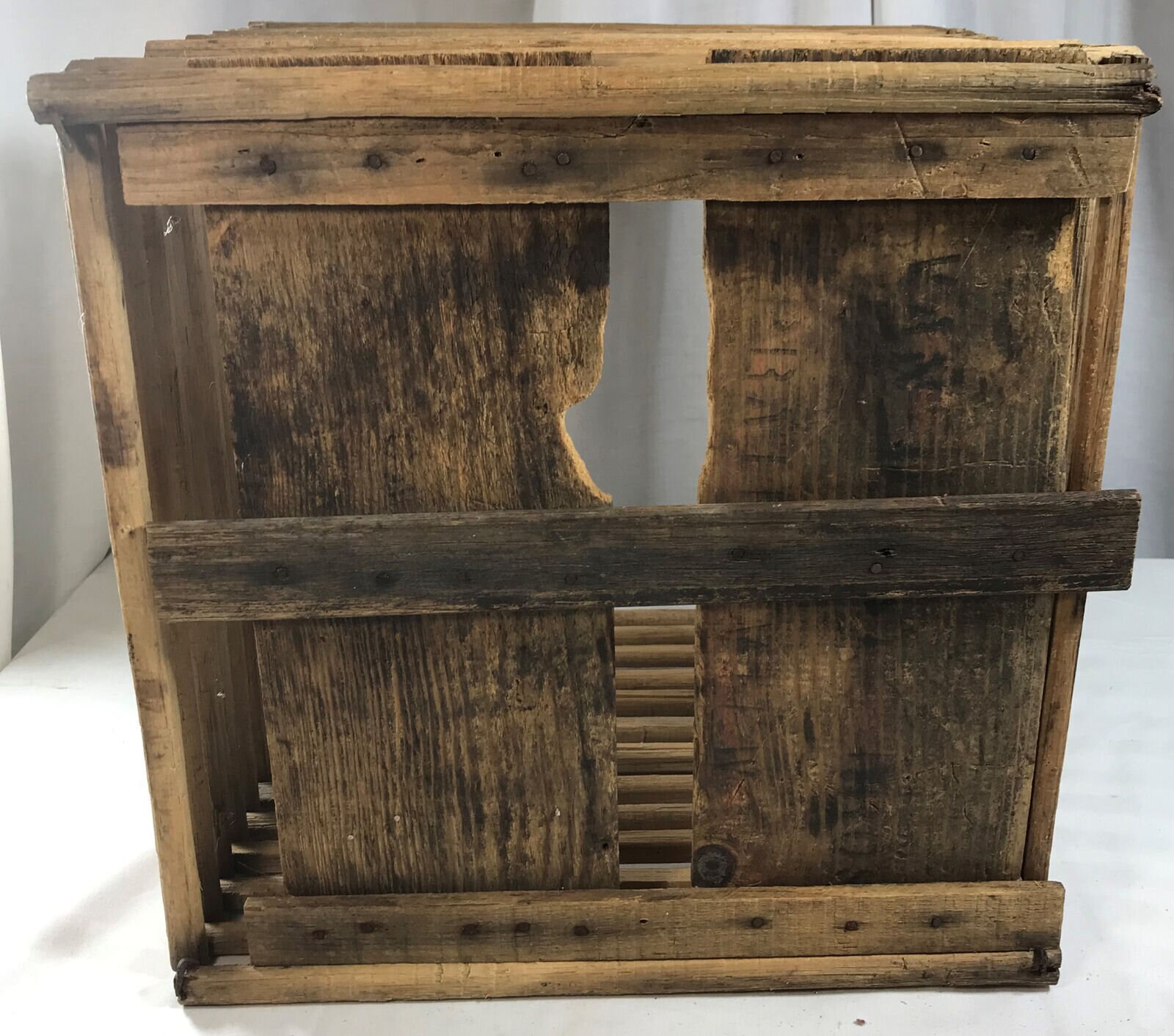 Primitive Wood 12 Dz Egg Crate Carrier Box Original Hand Made W/sticks ...