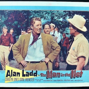 Vtg The Man in the Net Movie Lobby Card Alan Ladd Carolyn Jones Diane Brewster