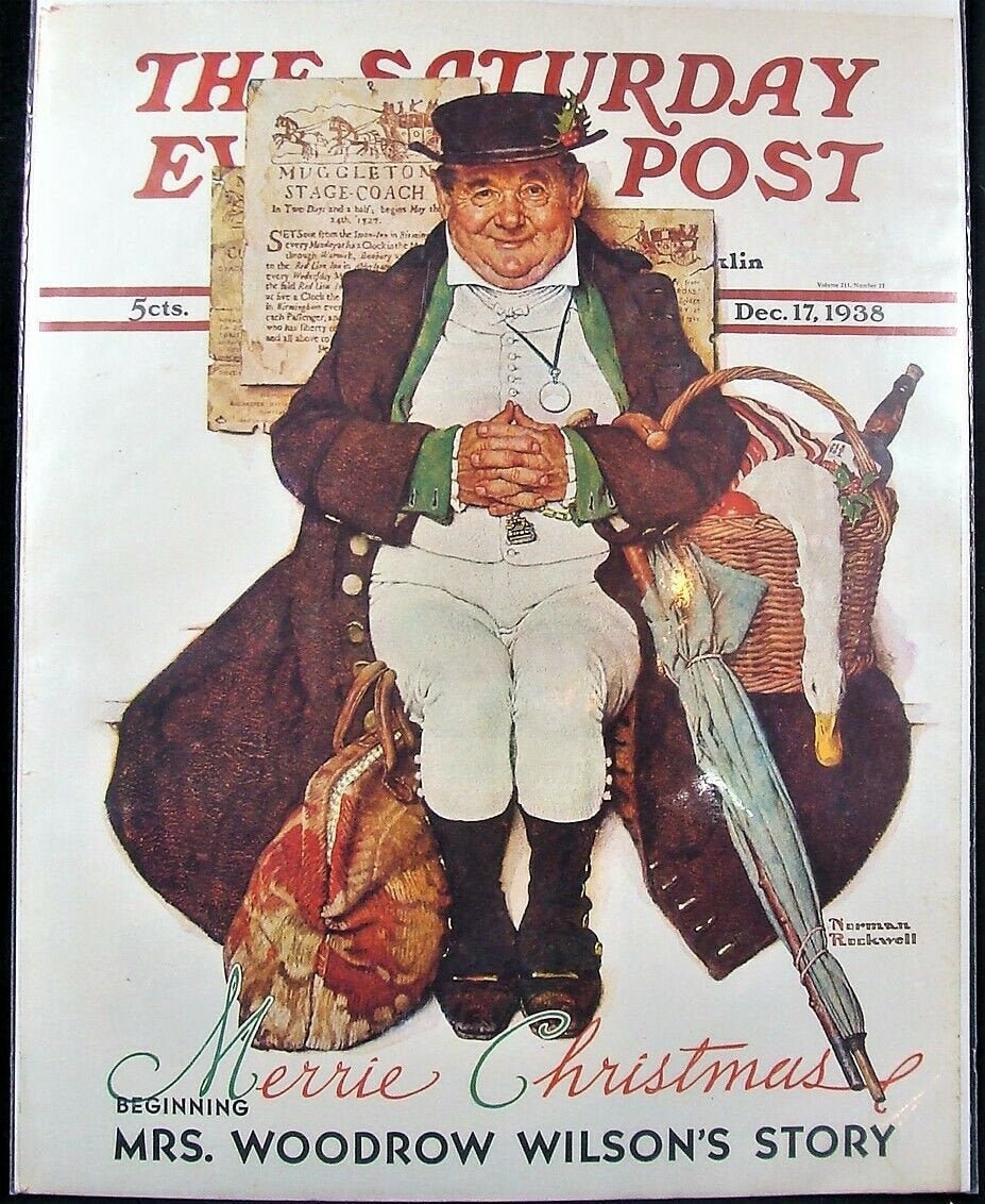 Saturday Evening Post Cover Only Dec 17 1938 Christmas Norman 