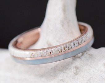 Antler, Rose Gold, Larimar - Stone Forge Studios