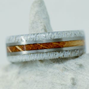 Men's Ring: Antler Whiskey Barrel Wood Stone Forge - Etsy