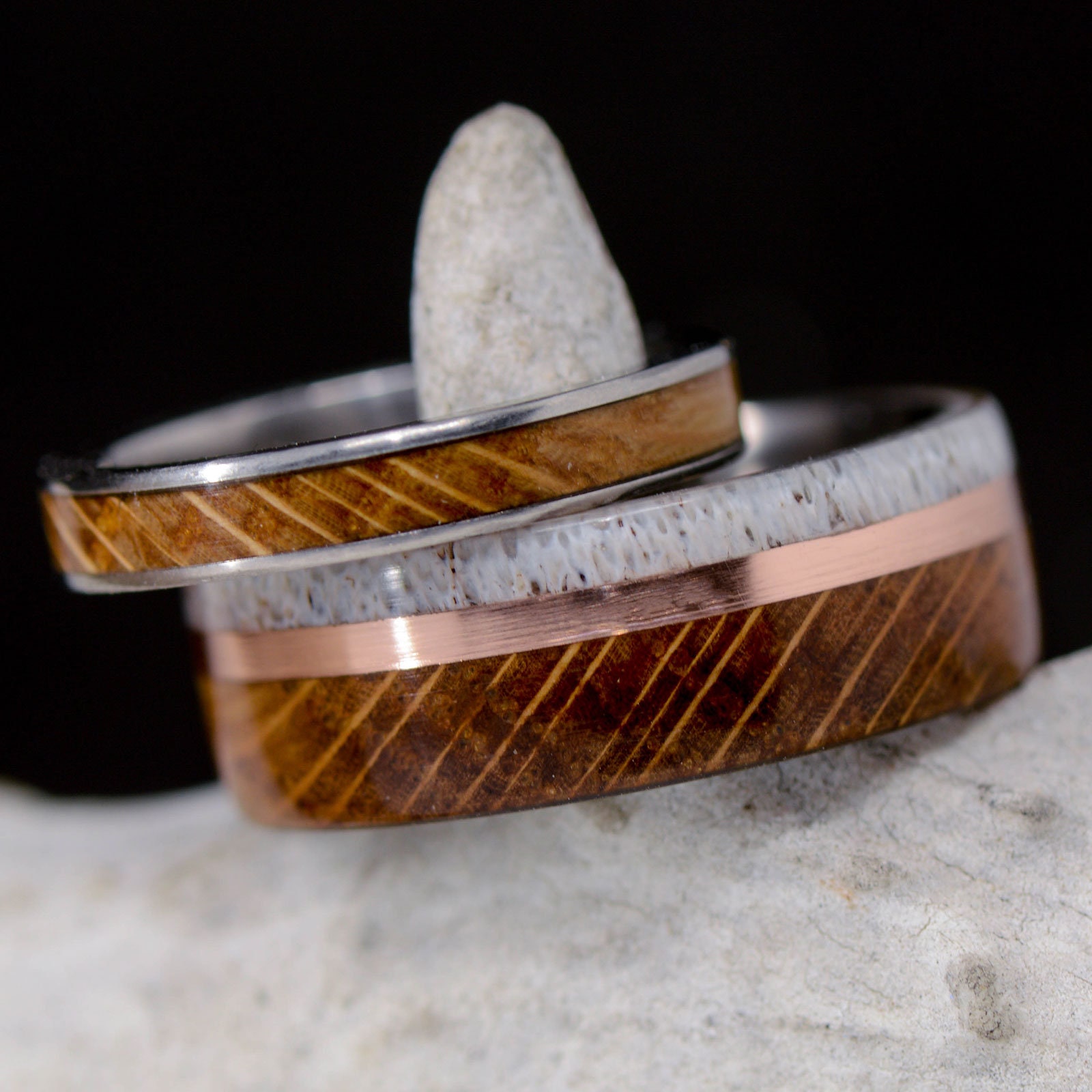 Men/Women's Wedding Ring Set Jack Daniels Elk Antler Etsy