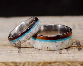 Koa Wood, Turquoise, and Antler - Stone Forge Studios