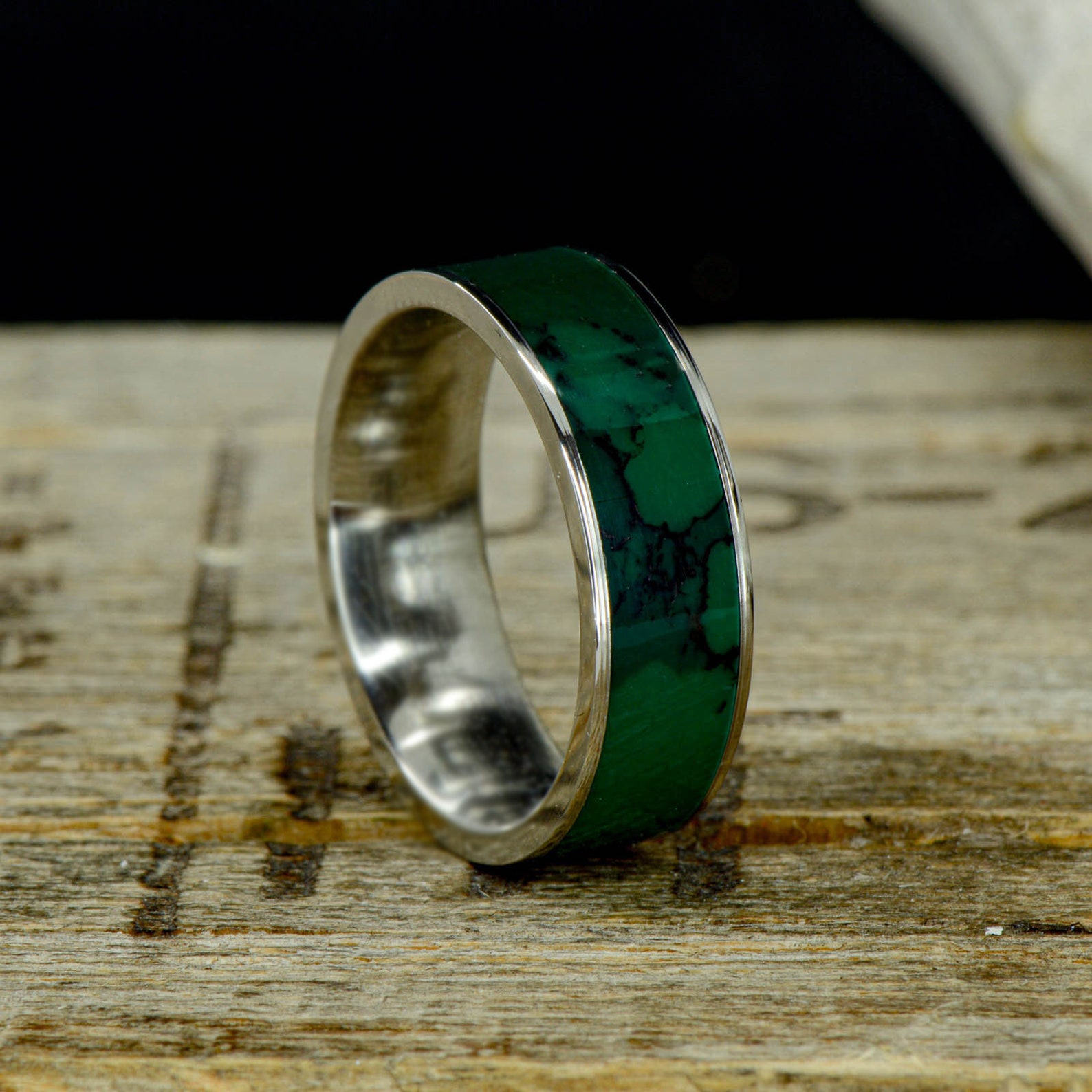 Men's Ring: Imperial Jade in Tungsten or Ceramic Channel - Etsy
