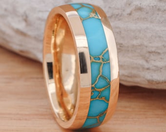 Turquoise veiné d'or - Stone Forge Studios