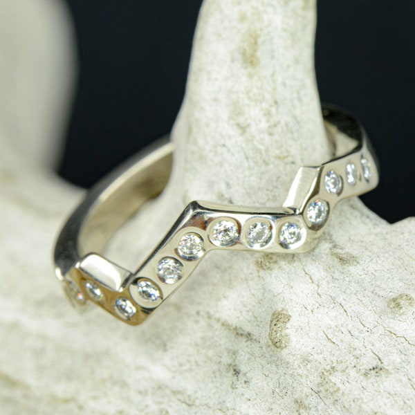 Teton Mountains Engagement Ring - Gold & Diamonds - Stone Forge Studios