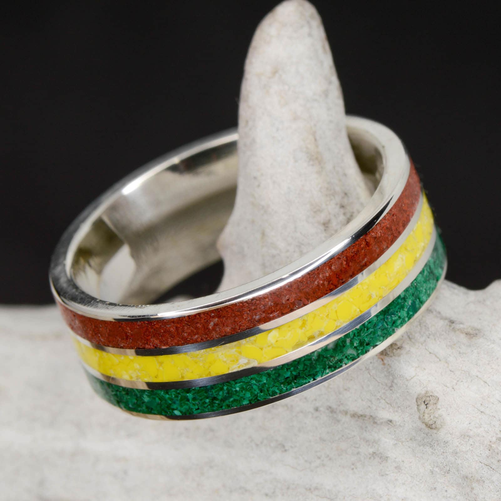 Sterling Silver Rasta Lion of Judah Ring (Ring Size 6