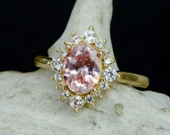 Bague halo ovale - ***CHOISISSEZ VOTRE PIERRE*** - Stone Forge Studios