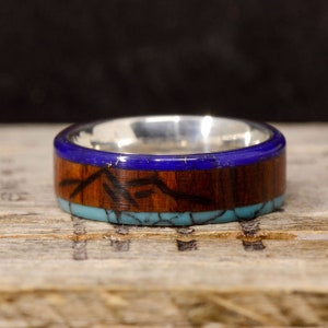 Lapis Lazuli, Türkis, Rosenholz mit ""Egraved Mountains"" - StoneForge Studios."