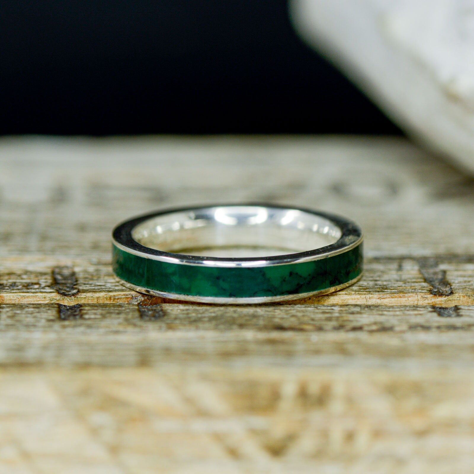 Women's Ring: Imperial Jade Stacking Ring Stone Forge | Etsy