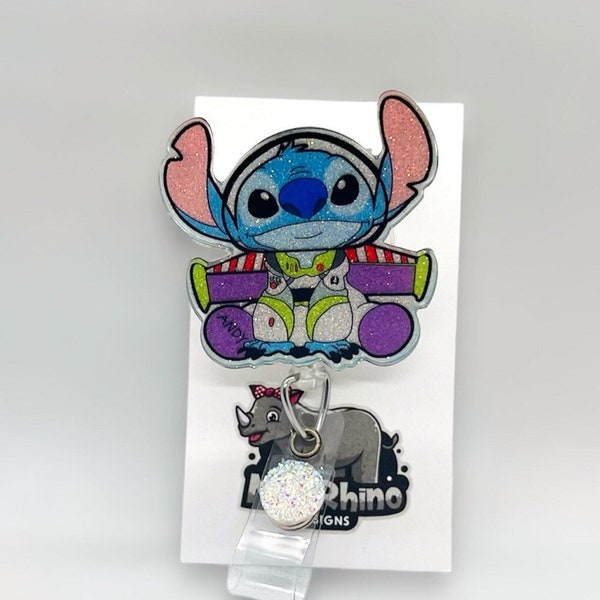 Buzz Lightyear Stitch Retractable Badge Reel - Nurse Teacher ID