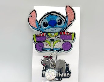 Buzz Lightyear Stitch Retractable Badge Reel - Nurse Teacher ID