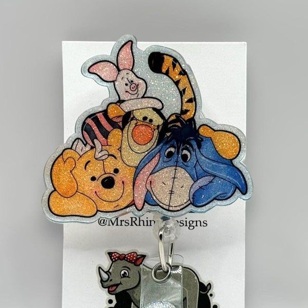Winnie the Pooh and Friends Retractable Badge Reel: Nurse Teacher ID