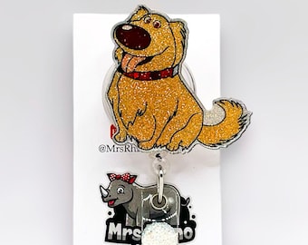 Dug dog up Retractable ID Badge Reel nurse teacher badge reel