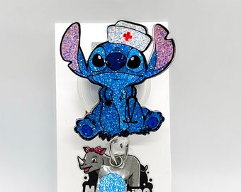 Stitch Nurse Retractable ID Badge Reel