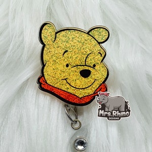 Winnie the Pooh Badge Reel/Retractable Badge/Badge Holder/ID Holder/Nurse Badge/Nurse Gift/Pooh Badge/Teacher badge/Disney lover gift/
