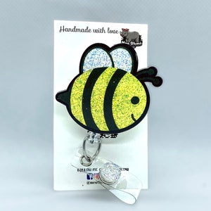 bumble bee  side view    Retractable ID Badge Reel nurse teacher badge reel