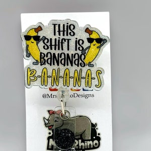This Shift is Bananas funny punny Handmade Retractable ID Badge Reel nurse teacher badge reel