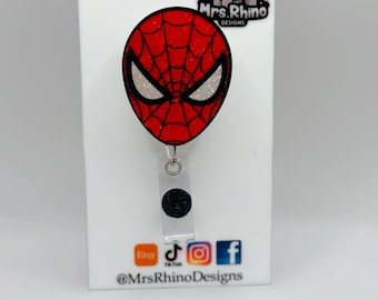 Spider-Man Retractable ID Badge Reel: Handmade Nurse Teacher Badge