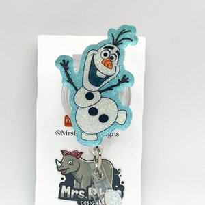 Olaf frozen Retractable ID Badge Reel nurse teacher office badge reel