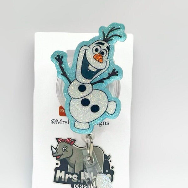 Olaf Retractable ID Badge Reel: Teacher Nurse Office Badge