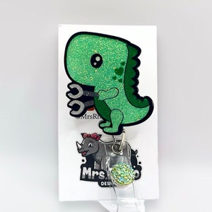 Dinosaur small Arms Retractable ID Badge Reel nurse teacher badge reel