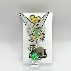 tink Tinkerbelle Peter Pan Retractable ID Badge Reel nurse teacher badge reel