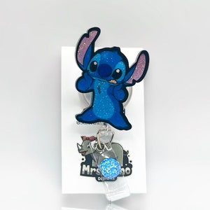 Stitch Silly Sticking Out Tongue , Nurse Teacher Badge Reel 