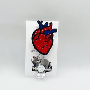 Anatomical Heart Badge Reel—Mental Health Badge Reels—Glitter Badge Reels—Cute Badge Reels—Medical Themed Badge Reels—Cute