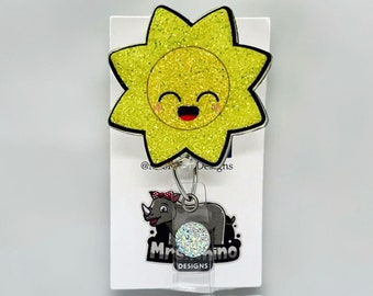 sun summer   ID Badge Reel nurse teacher badge reel