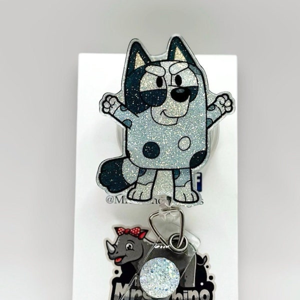 Dog Retractable ID Badge Reel: Handmade Nurse Teacher Badge