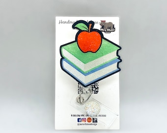 apple books teacher . Retractable ID Badge Reel